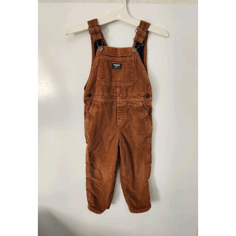 OshKosh B'gosh Teddy Bear Brown Thick Corduroys Line Baby Boy 4T